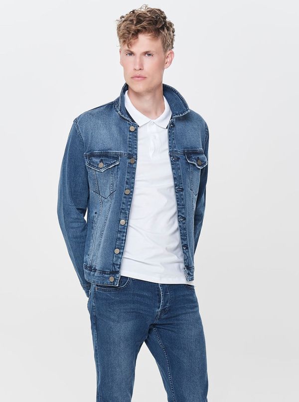 Only Blue denim jacket with faded effect ONLY & SONS Coin