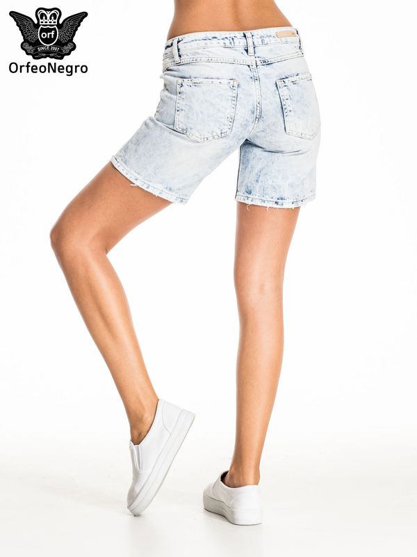 Fashionhunters Blue denim shorts with long legs