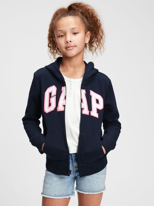 GAP Blue Girls' Kids Sweatshirt GAP Logo zip hoodie