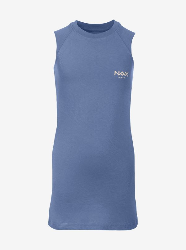 NAX Blue girls' summer dress with a print on the back NAX Goledo