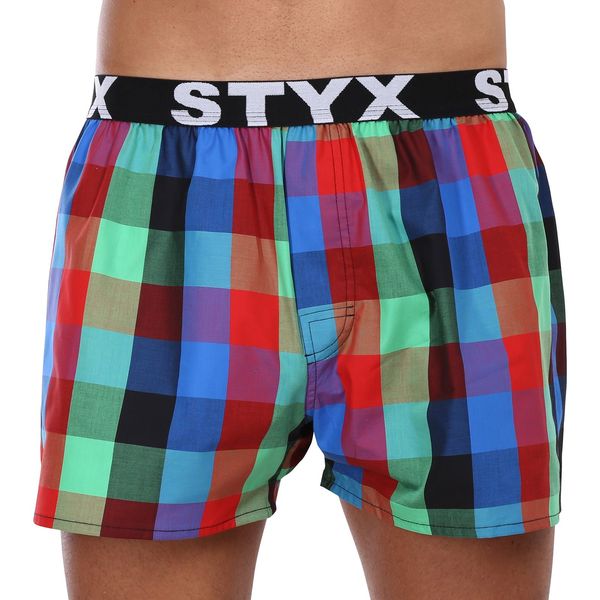 STYX Blue-green men's plaid boxer shorts Styx