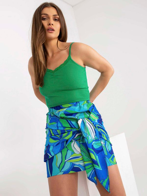 Fashionhunters Blue green mini pencil skirt with binding RUE PARIS