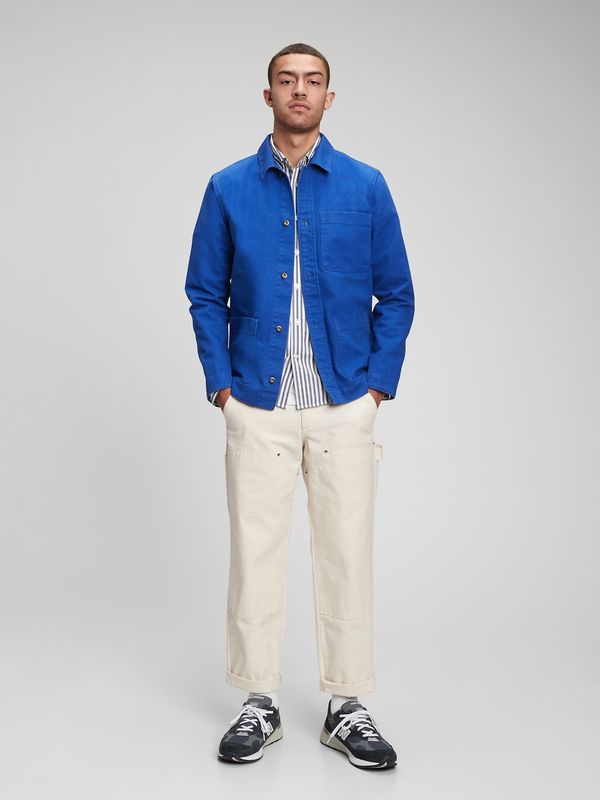 GAP Blue Men's Cotton Jacket with Collar GAP