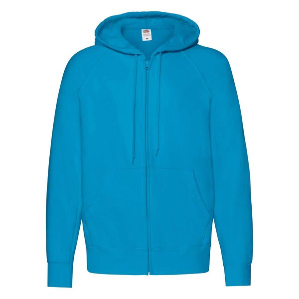 Fruit of the Loom Blue Men's Hoodie Lightweight Zip Thru Hooded Sweat Fruit of the Loom