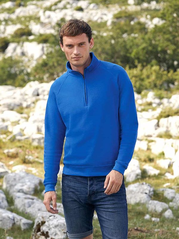 Fruit of the Loom Blue Men's Sweatshirt Zip Neck Sweat Fruit of the Loom