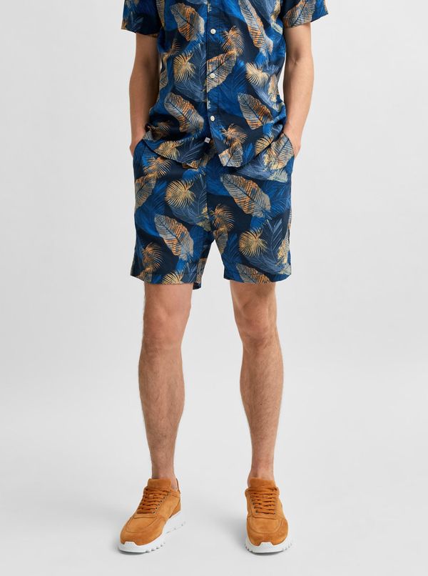 Selected Homme Blue patterned chino shorts Selected Homme Joel - Men