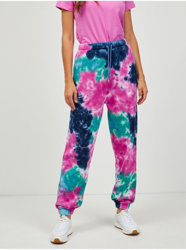 Pepe Jeans Blue-pink Ladies Batik Sweatpants Pepe Jeans Micaella - Ladies