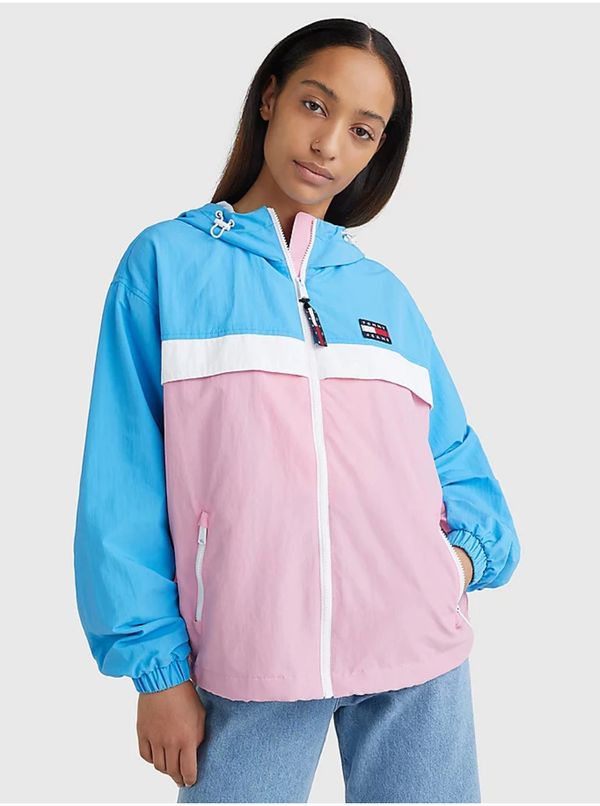 Tommy Hilfiger Blue-pink Women's Light Hooded Jacket Tommy Jeans - Women