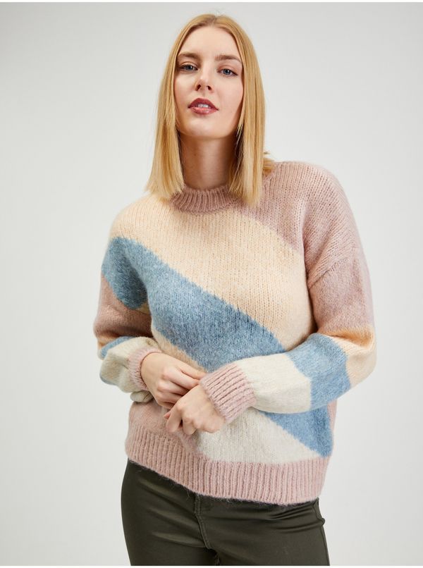 Orsay Blue-pink women's striped sweater ORSAY