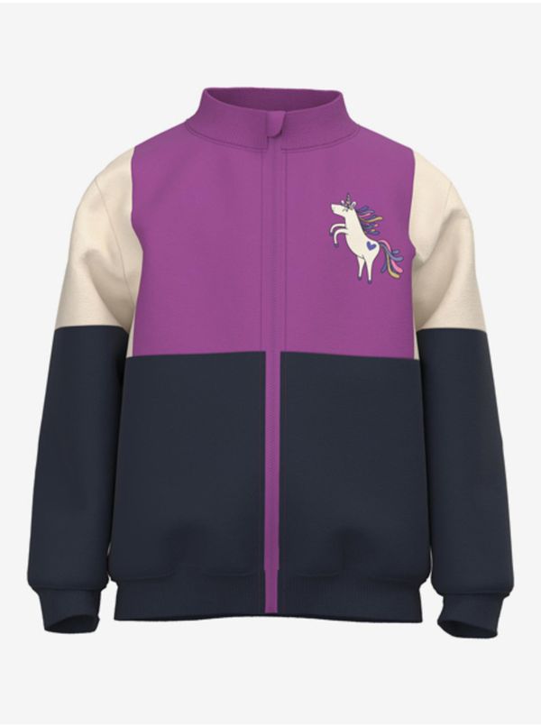 name it Blue-purple girl's zip-up sweatshirt name it Nila - Girls