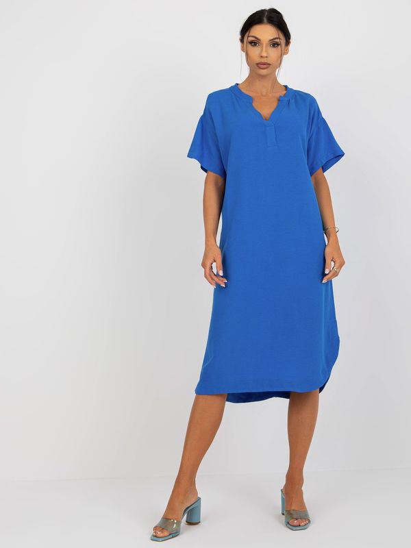 Fashionhunters Blue shirt dress with short OCH BELLA