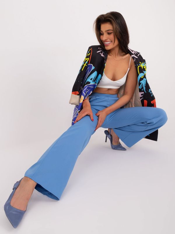 Fashionhunters Blue straight-leg trousers