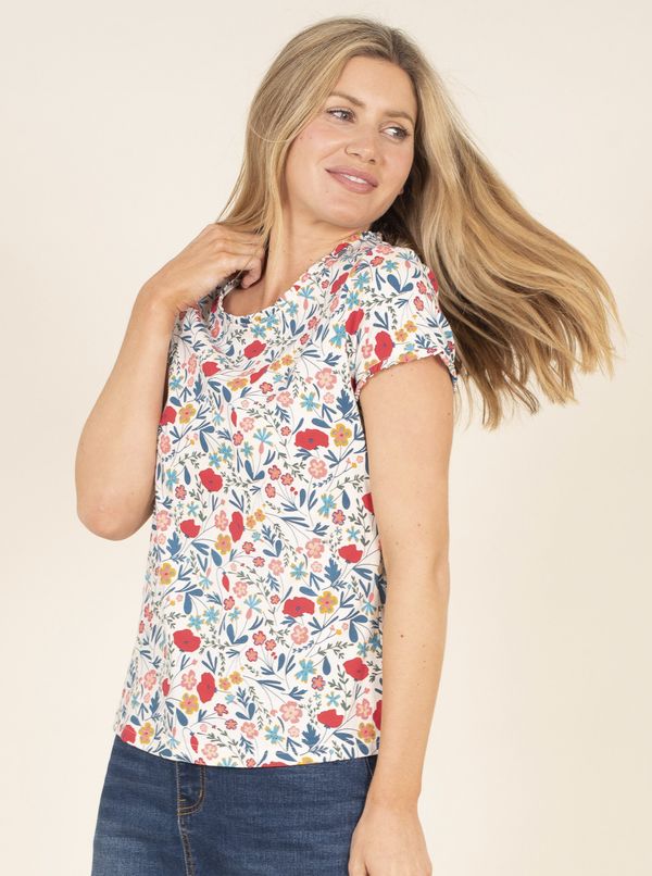 Brakeburn Blue-white floral T-shirt Brakeburn - Women