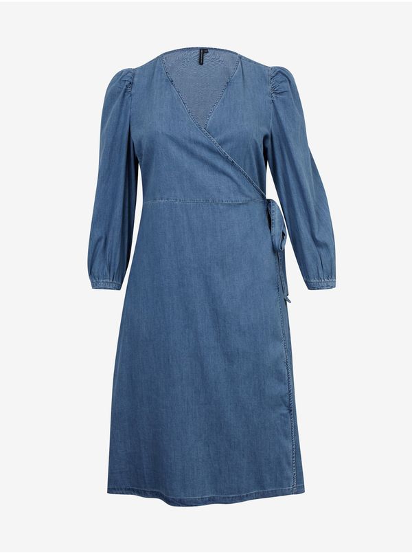 Only Blue women's denim wrap dress ONLY CARMAKOMA Irina