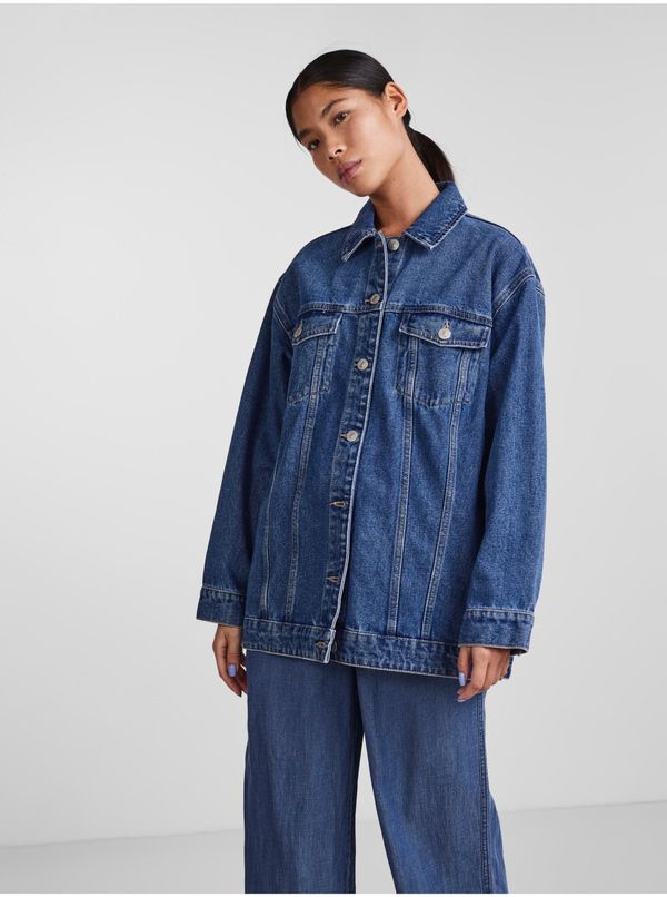 Pieces Blue Women's Oversize Denim Jacket Pieces Tika - Women's