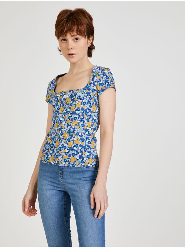 Vans Blue Women's Patterned T-Shirt VANS Deco - Women