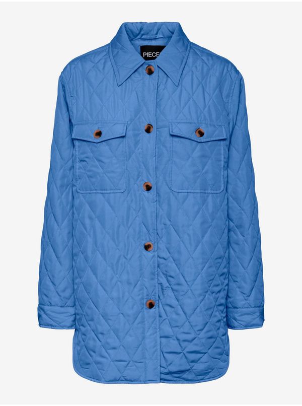 Pieces Blue Women's Quilted Shirt Jacket Pieces Taylor - Women's