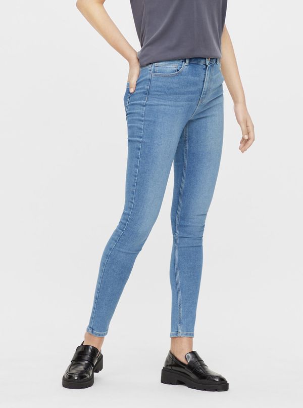 Pieces Blue women's skinny fit jeans Pieces Highfive - Women