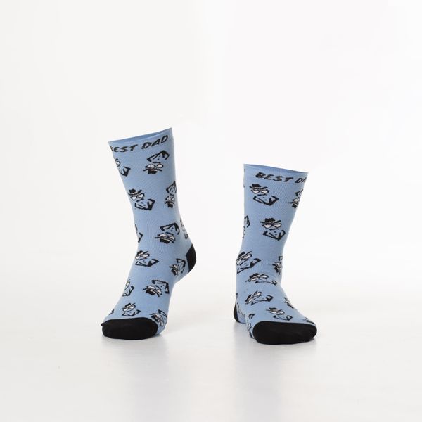 FASARDI Blue women's socks with figures