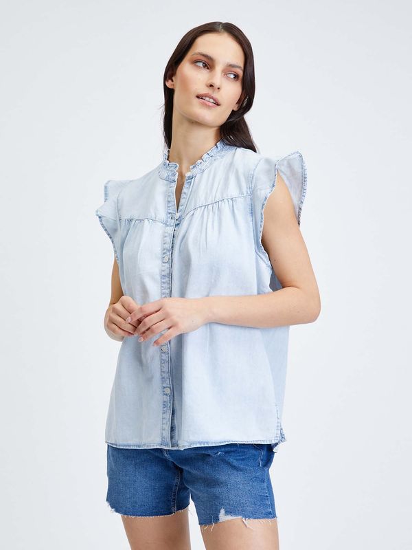 GAP Blue women's top with ruffles GAP