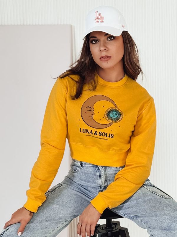 DStreet Bluza damska LUNA crop top żółta Dstreet