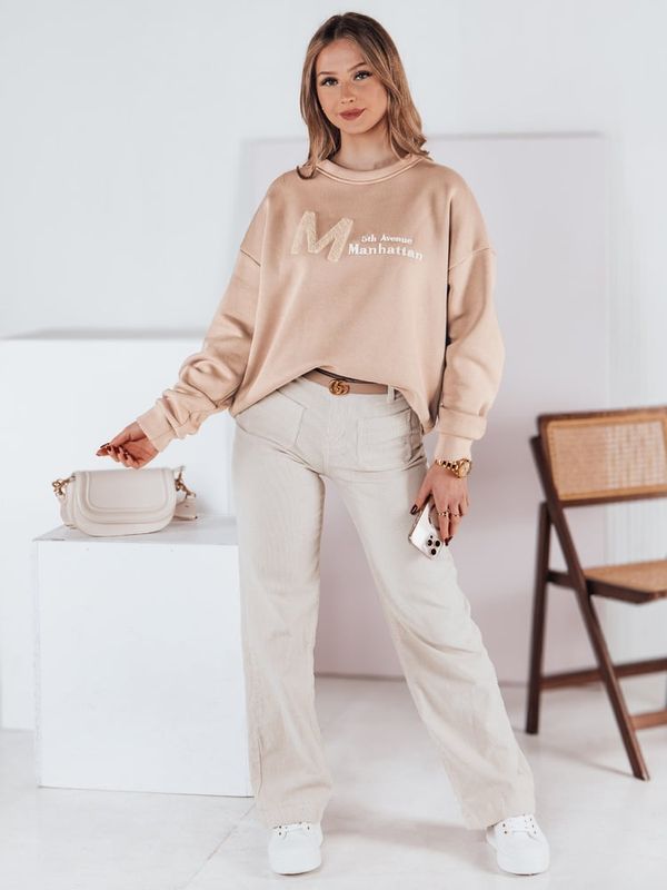 DStreet Bluza damska one size oversize AVENUE beżowa Dstreet