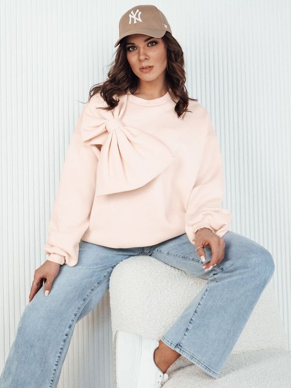 DStreet Bluza damska oversize BOWLOOP brzoskwiniowa Dstreet