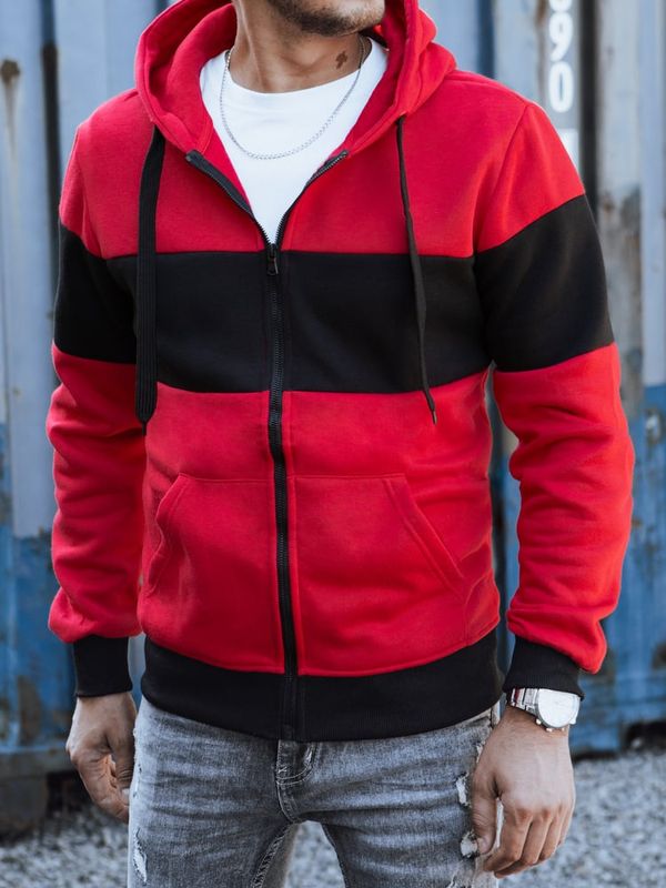 DStreet Bluza męska z kapturem czerwona Dstreet