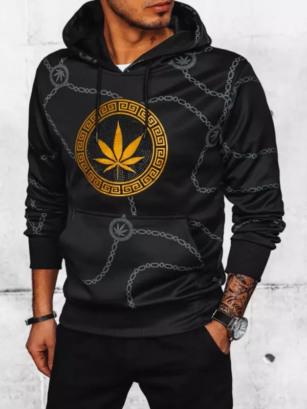 DStreet Bluza męska z nadrukiem czarna Dstreet