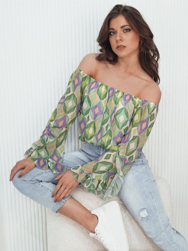 DStreet Bluzka damska hiszpanka SPRIAN zielona Dstreet