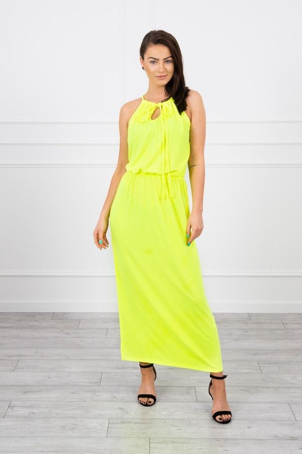 Kesi Boho dress with yellow neon