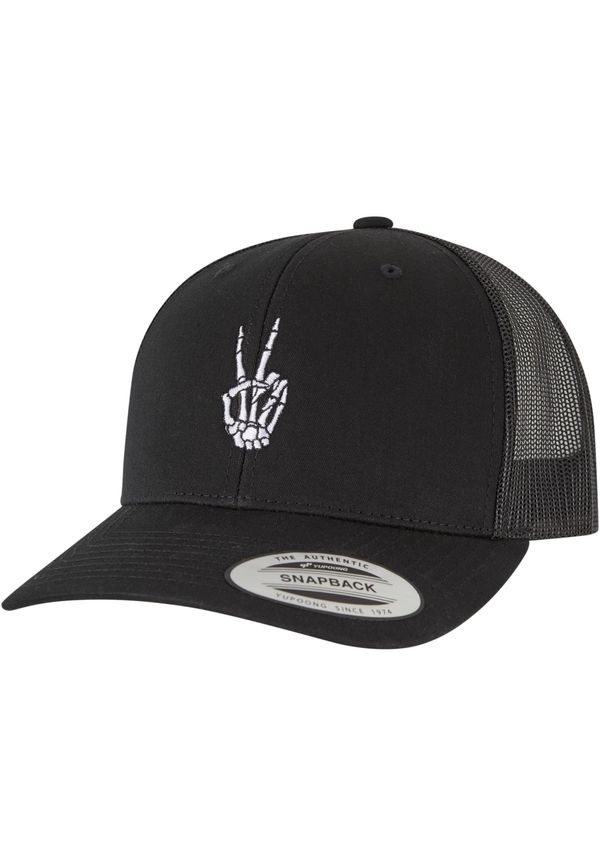 Mister Tee Bones Hand Peace Retro Trucker Cap Black