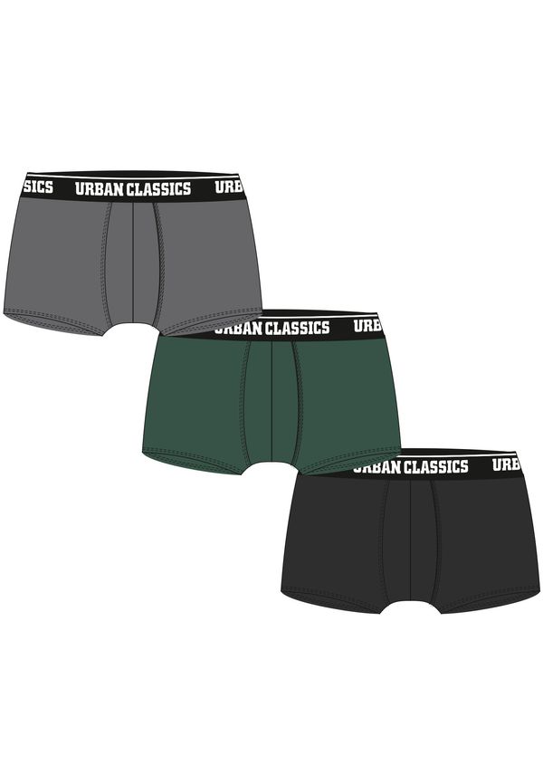 Urban Classics Boxer Shorts 3-Pack Grey+Dark Green+Black