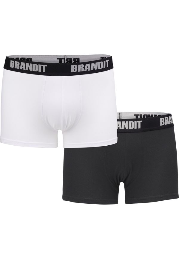 Brandit Boxer Shorts Logo 2er Pack wht/blk