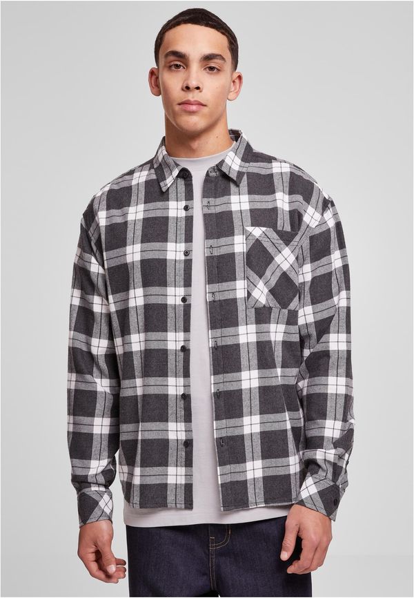 Urban Classics Boxy dark checked shirt grey/white