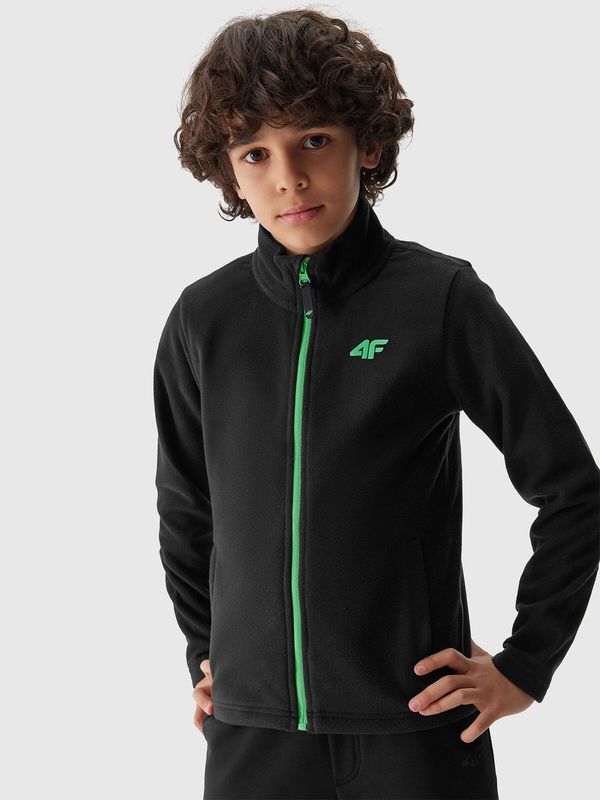 4F Boys' Fleece Sweatshirt with Regular 4F Stand-Up Collar - Black