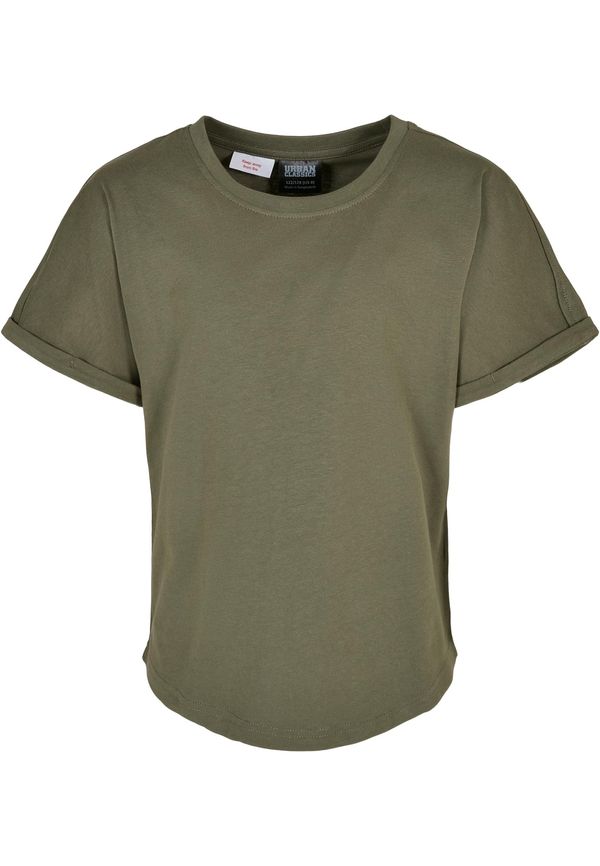 Urban Classics Kids Boys Long Shaped Turnup Olive Tee