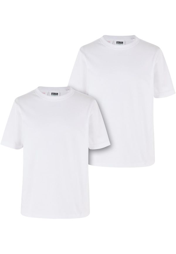 Urban Classics Boys' Organic Basic T-Shirt - 2pcs - White+White