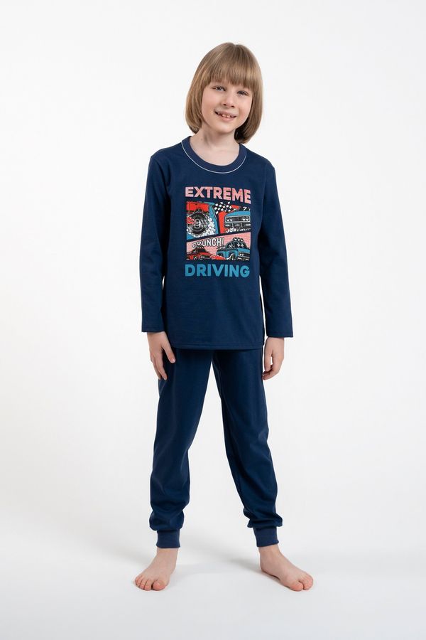 Italian Fashion Boys' pajamas, long sleeves, long pants - navy blue