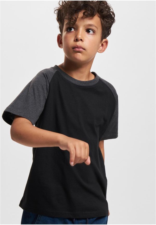 Urban Classics Boys Raglan Contrast Tee Black/Charcoal