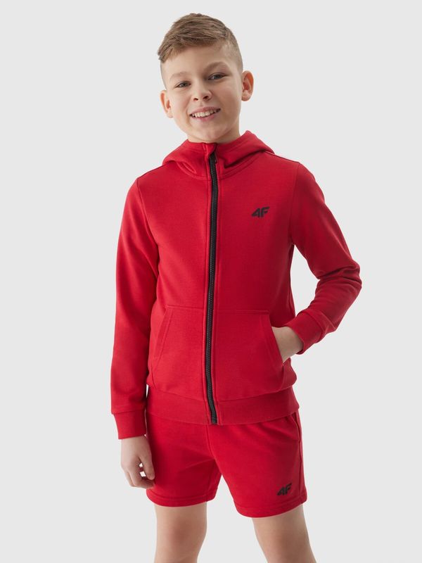 4F Boys' Sweatshirt Zipped Up 4F Hoodie - Red