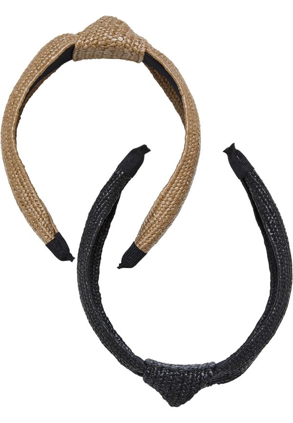 Urban Classics Braid Bast Headband 2-Pack Black/Beige