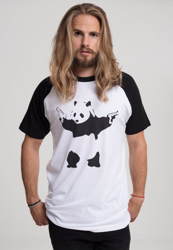 Merchcode Brandalised - Banksy ́s Graffiti Panda Raglan Tee wht/blk