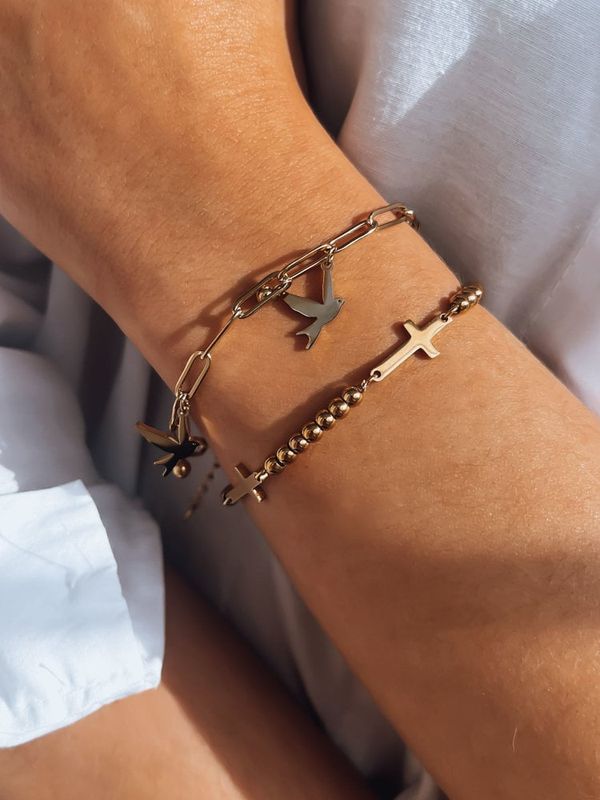 DStreet Bransoletka CROSS złota Dstreet