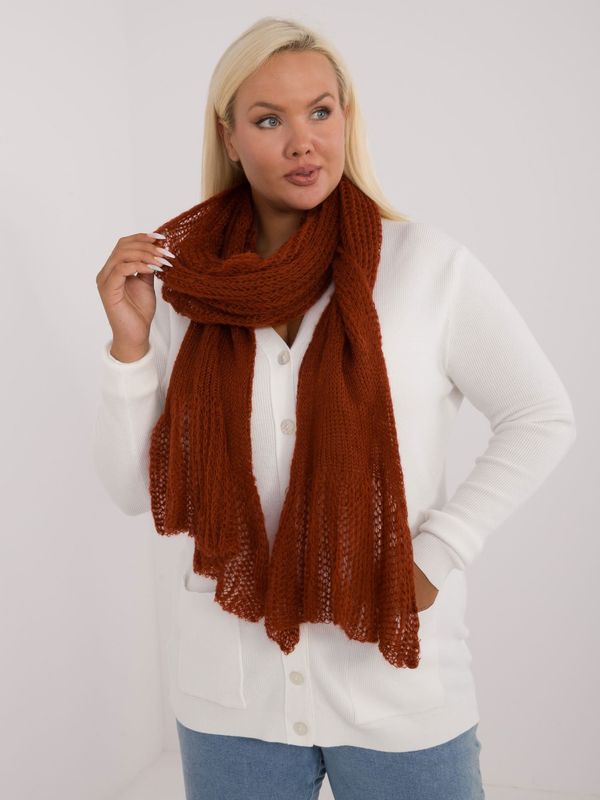 Fashionhunters Brick red wool knitted women's scarf