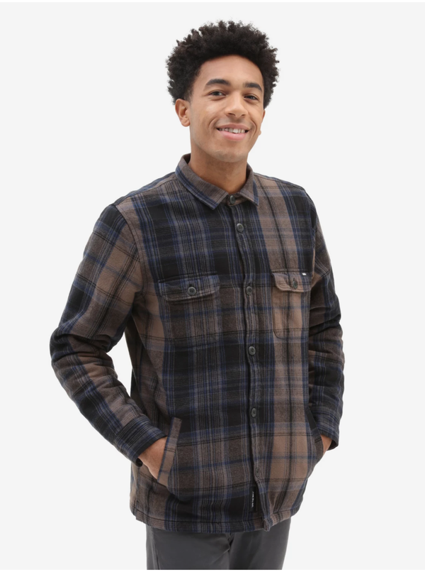 Vans Brown-Black Men's Outerwear Plaid Flannel Shirt VANS Howard - Men