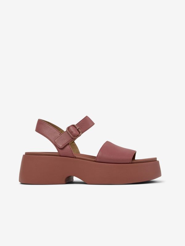 Camper Brown-burgundy women's leather sandals Camper Tasha