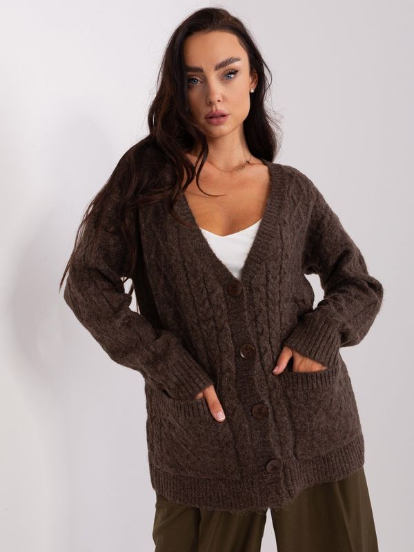 Fashionhunters Brown cardigan