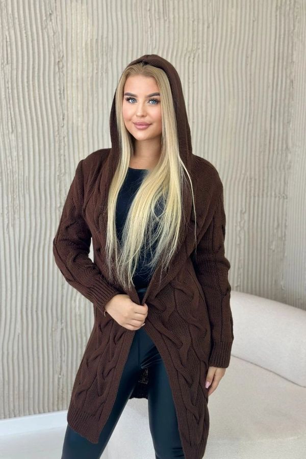 Kesi Brown cardigan with hood