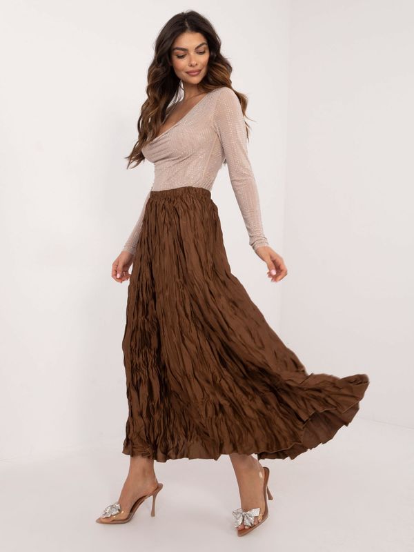 Fashionhunters Brown crinkle skirt